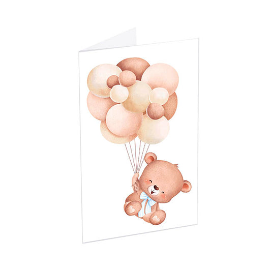 Classic Gift Card & Envelope Balloon Bear Pk25 (6.5x10cmH)