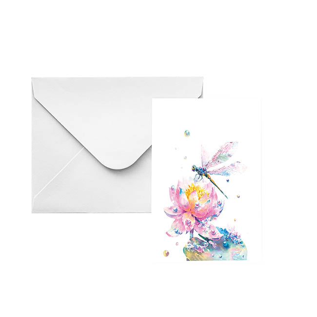 Classic Gift Card & Envelope Dragonfly Pk25 (6.5x10cmH)