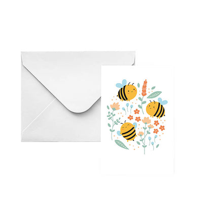 Classic Gift Card & Envelope Buzzing Bees Pk25 (6.5x10cmH)