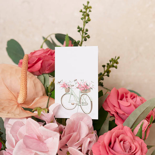 Classic Gift Card & Envelope Garden Bike Pk25 (6.5x10cmH)