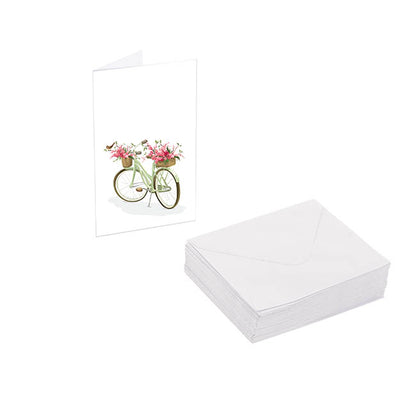 Classic Gift Card & Envelope Garden Bike Pk25 (6.5x10cmH)