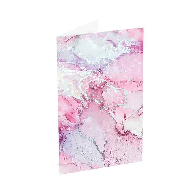 Classic Gift Card & Envelope Pink Marble Pk25 (6.5x10cmH)