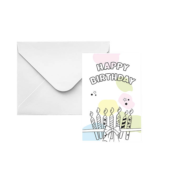Classic Gift Card & Envelope Bday Cartoon Pk25 (6.5x10cmH)
