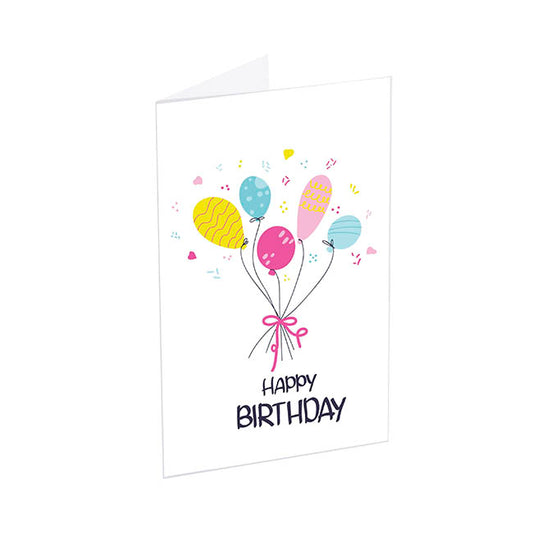 Classic Gift Card & Envelope Bday Balloons Pk25(6.5x10cmH)