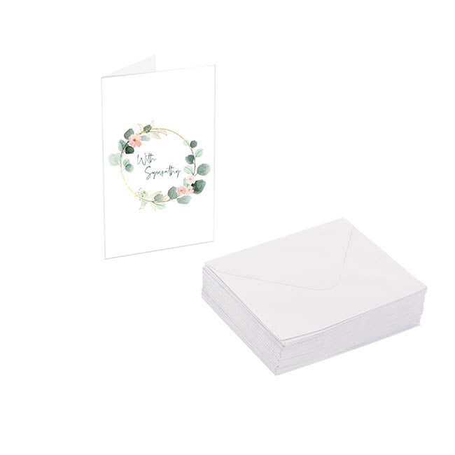 Classic Gift Card & Envelope Sympathy Wreath Pk25(6.5x10cmH)