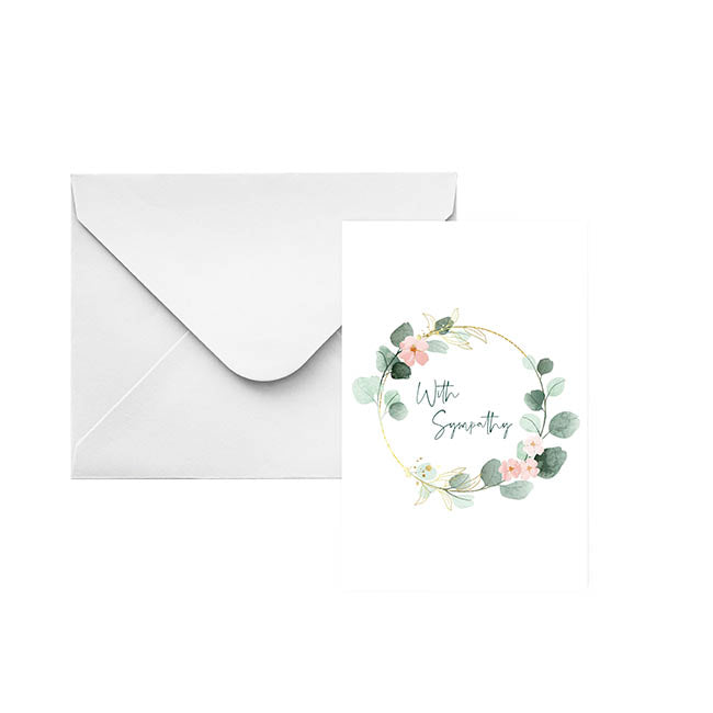 Classic Gift Card & Envelope Sympathy Wreath Pk25(6.5x10cmH)
