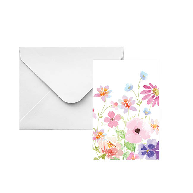 Classic Gift Card & Envelope Garden Blooms Pk25(6.5x10cmH)