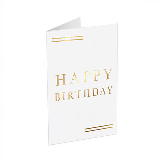 Classic Gift Card Gold Foil Happy Birthday Pk25 (6.5x10cmH)