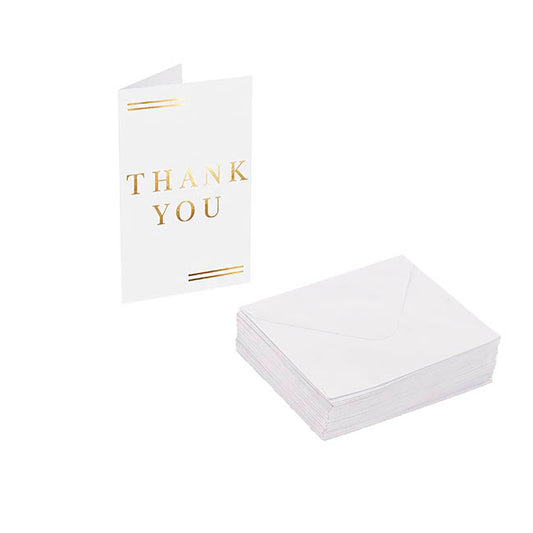 Classic Gift Card Gold Foil Thank You Pk25 (6.5x10cmH)
