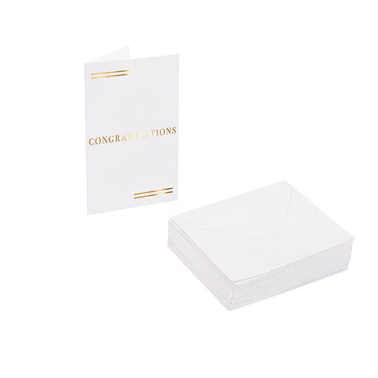 Classic Gift Card Gold Foil Congratulations Pk25 (6.5x10cmH)