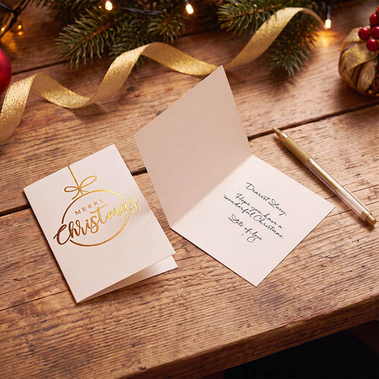 Classic Gift Card Gold Foil Merry Christmas Pk25 (6.5x10cmH)