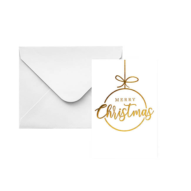 Classic Gift Card Gold Foil Merry Christmas Pk25 (6.5x10cmH)
