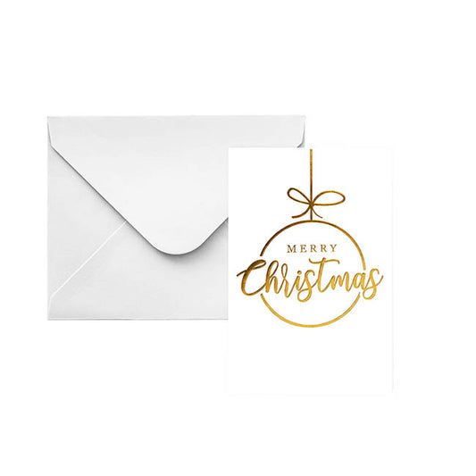 Classic Gift Card Gold Foil Merry Christmas Pk25 (6.5x10cmH)