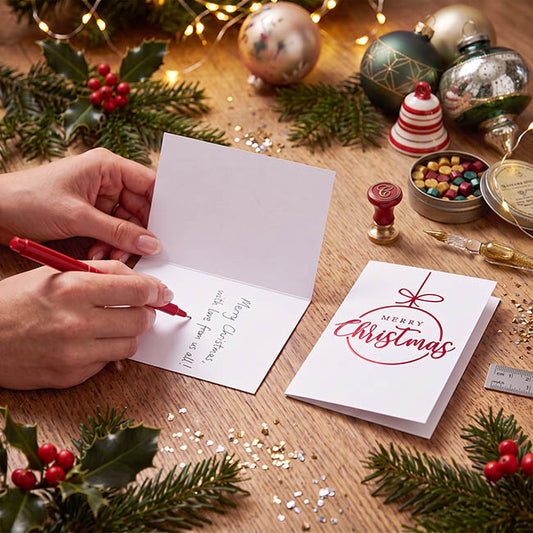 Classic Gift Card Red Foil Merry Christmas Pk25 (6.5x10cmH)