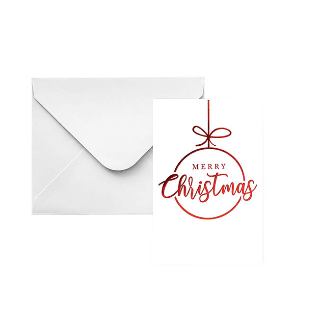Classic Gift Card Red Foil Merry Christmas Pk25 (6.5x10cmH)