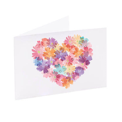 Artisan Gift Card & Envelope Flower Heart Pk25 (10x6.5cmH)