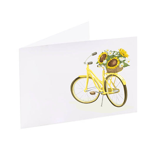 Artisan Gift Card & Envelope Yellow Bike Pk25 (10x6.5cmH)
