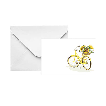 Artisan Gift Card & Envelope Yellow Bike Pk25 (10x6.5cmH)