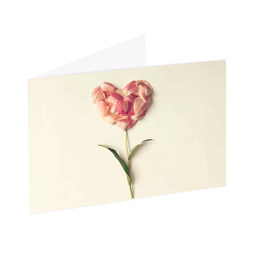 Artisan Gift Card & Envelope Heart Flower Pk25 (10x6.5cmH)