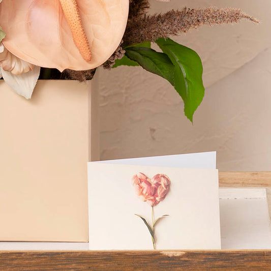 Artisan Gift Card & Envelope Heart Flower Pk25 (10x6.5cmH)