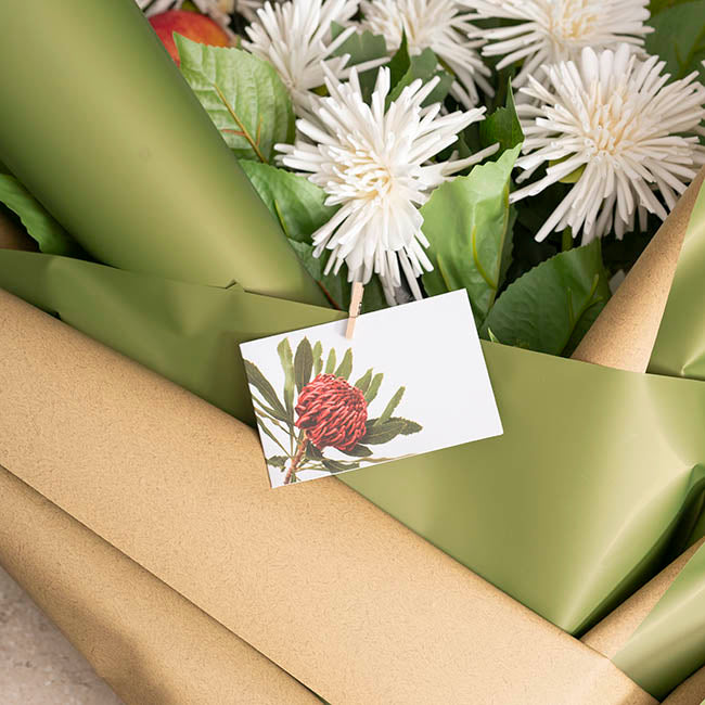 Artisan Gift Card & Envelope Waratah Red Pk25 (10x6.5cmH)