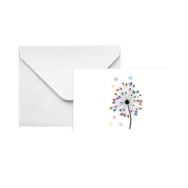 Artisan Gift Card & Envelope Dandelion Fun Pk25(10x6.5cmH)