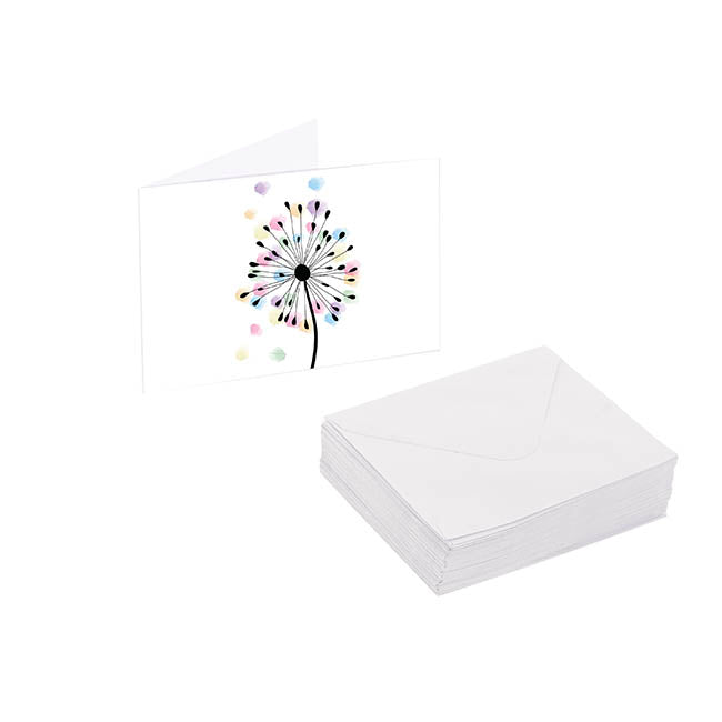 Artisan Gift Card & Envelope Dandelion Fun Pk25(10x6.5cmH)