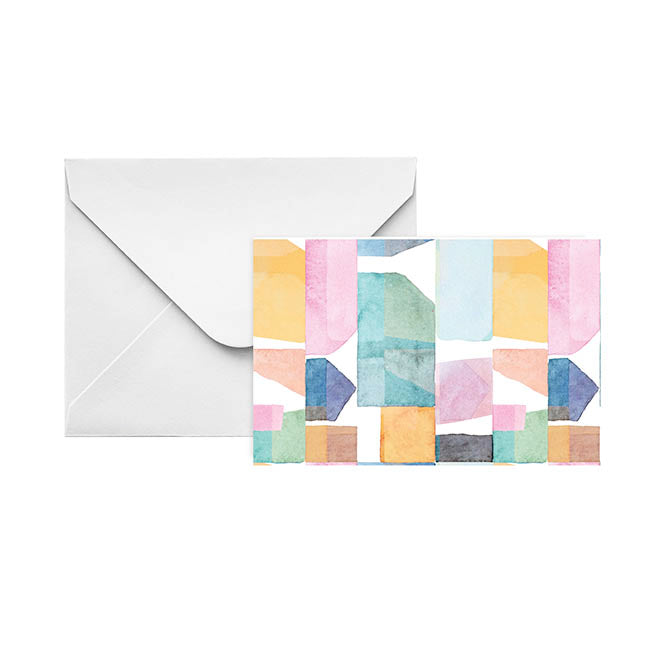 Artisan Gift Card & Envelope Geo Colour Pk25 (10x6.5cmH)