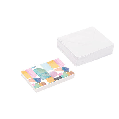 Artisan Gift Card & Envelope Geo Colour Pk25 (10x6.5cmH)
