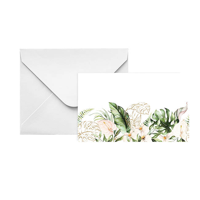 Artisan Gift Card & Envelope Leaves Pk25 (10x6.5cmH)