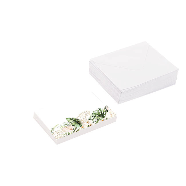 Artisan Gift Card & Envelope Leaves Pk25 (10x6.5cmH)