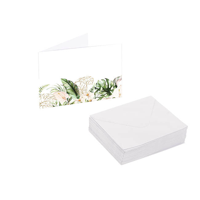 Artisan Gift Card & Envelope Leaves Pk25 (10x6.5cmH)