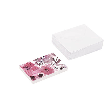 Artisan Gift Card & Envelope Pink Flowers Pk25 (10x6.5cmH)