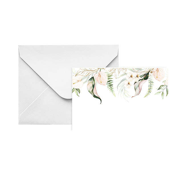 Artisan Gift Card & Envelope Leaf Drop Pk25 (10x6.5cmH)