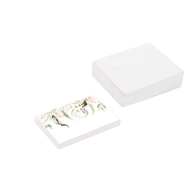 Artisan Gift Card & Envelope Leaf Drop Pk25 (10x6.5cmH)