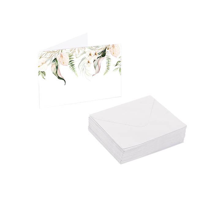 Artisan Gift Card & Envelope Leaf Drop Pk25 (10x6.5cmH)