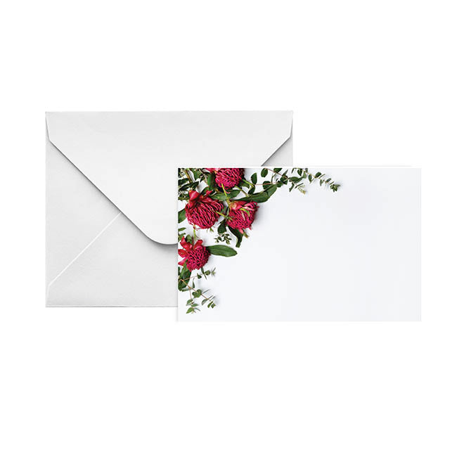 Artisan Gift Card Envelope Waratah Corner Pk25 (10x6.5cmH)