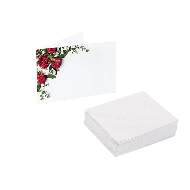 Artisan Gift Card Envelope Waratah Corner Pk25 (10x6.5cmH)