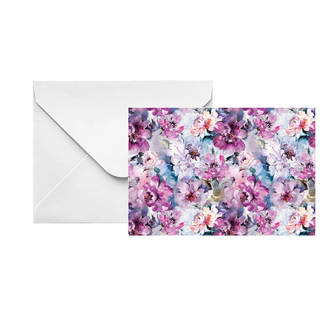 Artisan Gift Card & Envelope Flower Print Pk25 (10x6.5cmH)