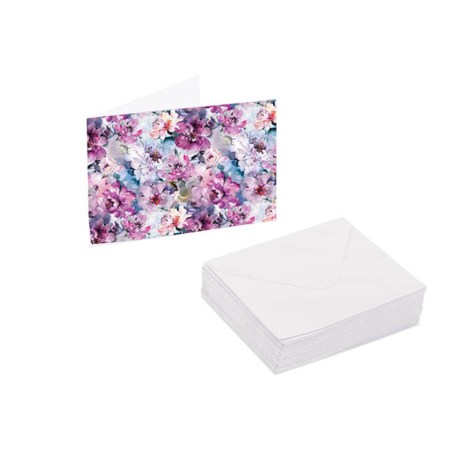 Artisan Gift Card & Envelope Flower Print Pk25 (10x6.5cmH)
