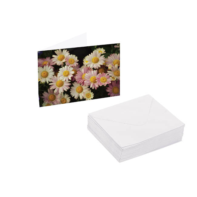 Artisan Gift Card & Envelope Daisy Field Pk25 (10x6.5cmH)