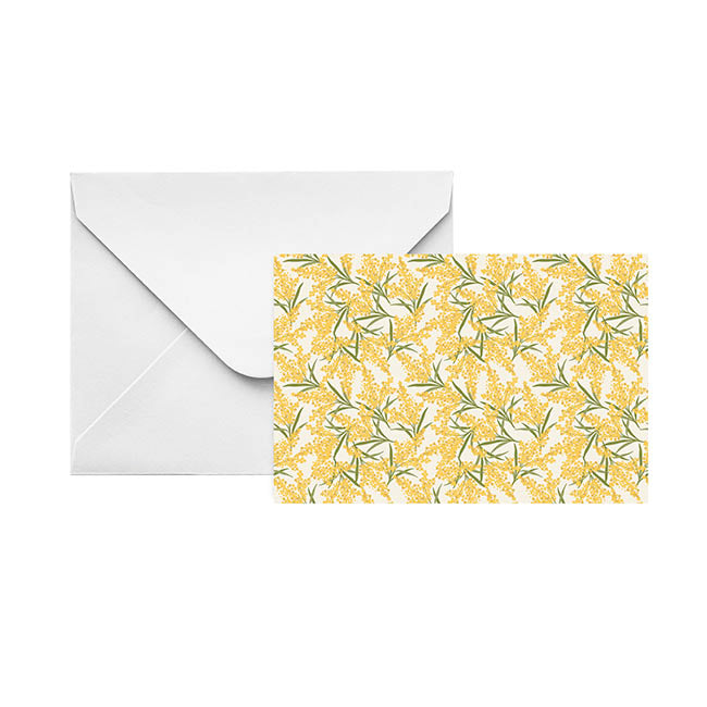 Artisan Gift Card & Envelope Wattle Pk25 (10x6.5cmH)