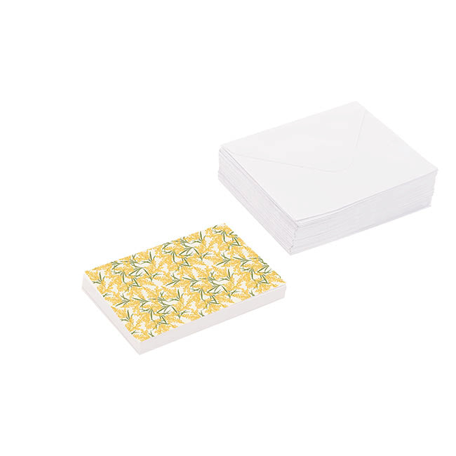 Artisan Gift Card & Envelope Wattle Pk25 (10x6.5cmH)
