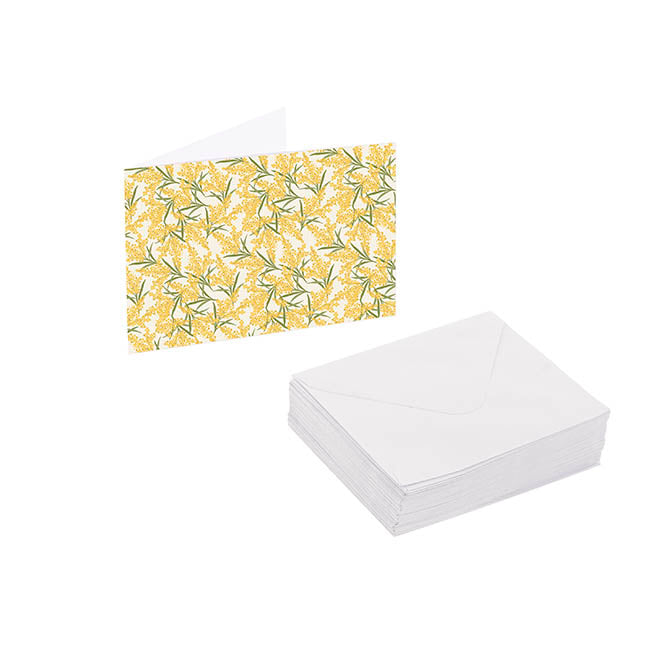 Artisan Gift Card & Envelope Wattle Pk25 (10x6.5cmH)