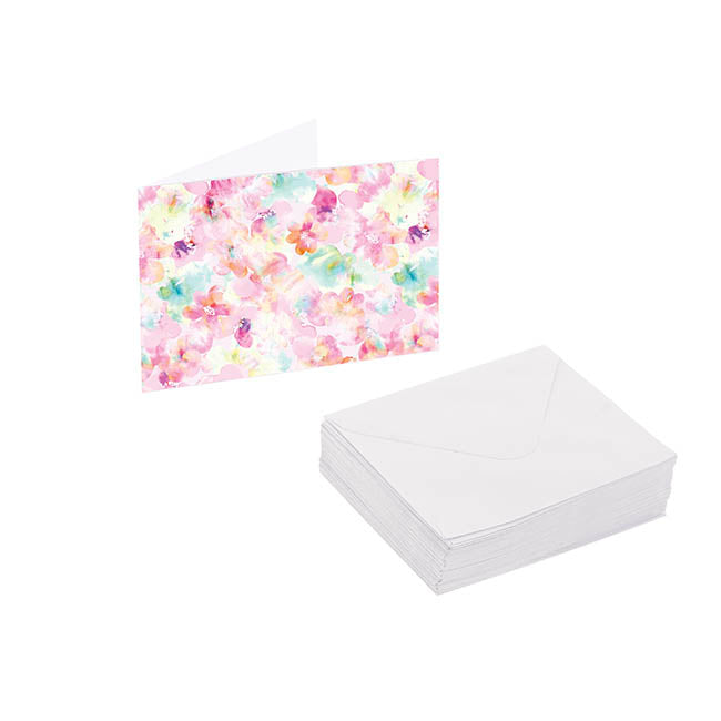 Artisan Gift Card & Envelope Flower Colour Pk25(10x6.5cmH)