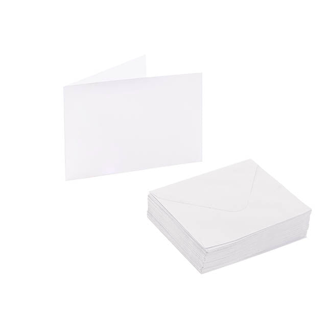 Artisan Folded Card & Envelope Blank White Pack 25(6.5x10cm)