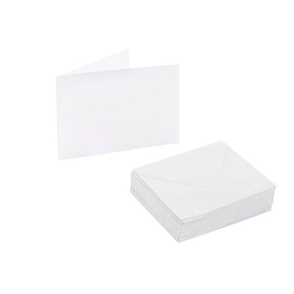Artisan Folded Card & Envelope Blank White Pack 25(6.5x10cm)