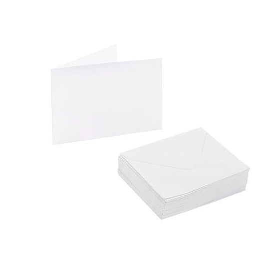 Artisan Folded Card & Envelope Blank White Pack 25(6.5x10cm)