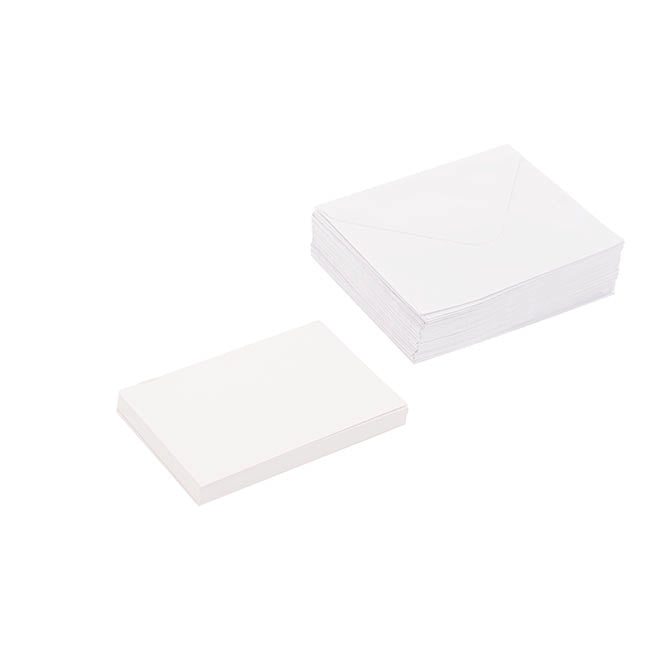 Artisan Folded Card & Envelope Blank White Pack 25(6.5x10cm)
