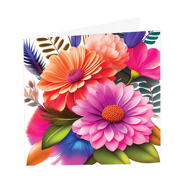 Nouvelle Gift Card & Envelope Vibrant Dasies Pk25 (10x10cmH)